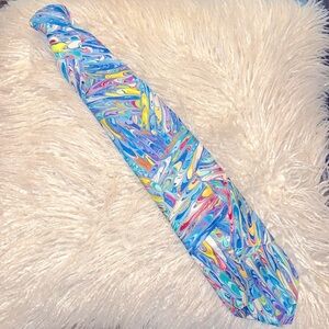 Commodore Trevira Lucid Colorful Abstract Print Neck Tie One Size Fits Most.